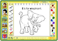 E is for Elephant painting