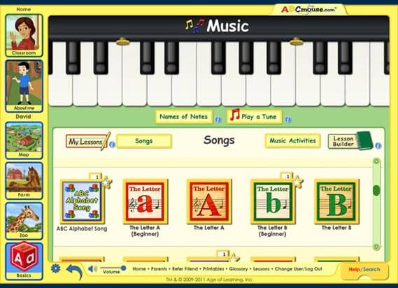 ABC mouse music and songs